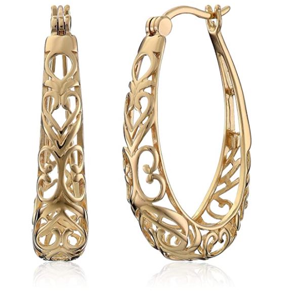 Sterling Silver Yellow and Rose Gold Plated Hoop Earrings - The Trendy Accessories Store