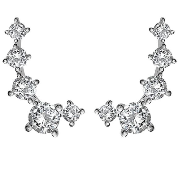 14K Gold Plated Sterling Silver Mini Cubic Earrings With Lab Grown Diamond for Women or Girls - The Trendy Accessories Store