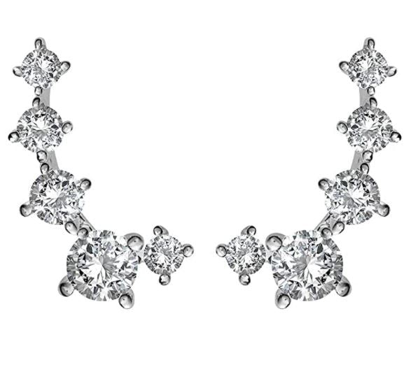 14K Gold Plated Sterling Silver Mini Cubic Earrings With Lab Grown Diamond for Women or Girls - The Trendy Accessories Store