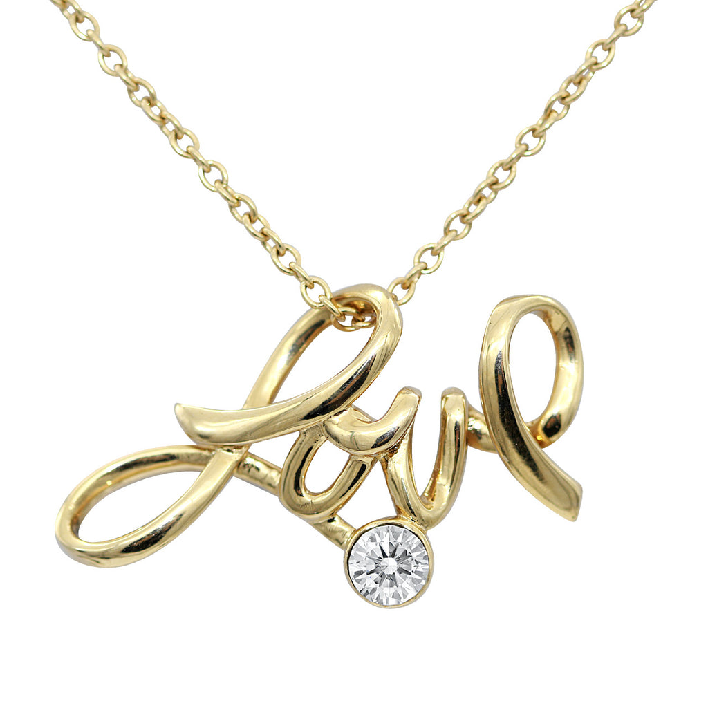 24K Gold Plated Love Necklace With Swarovski Stone - The Trendy Accessories Store