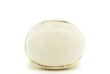 Large Oval Genuine White Stone Ring - The Trendy Accessories Store