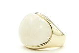 Large Oval Genuine White Stone Ring - The Trendy Accessories Store