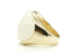 Large Oval Genuine White Stone Ring - The Trendy Accessories Store