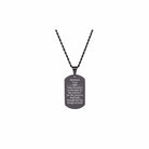 Solid Stainless Steel Men's Scripture Tag Necklace - Matthew 6:34 - The Trendy Accessories Store