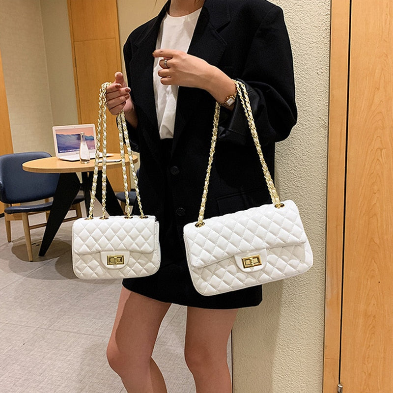 Pu Leather Lingge Women Shoulder Bag