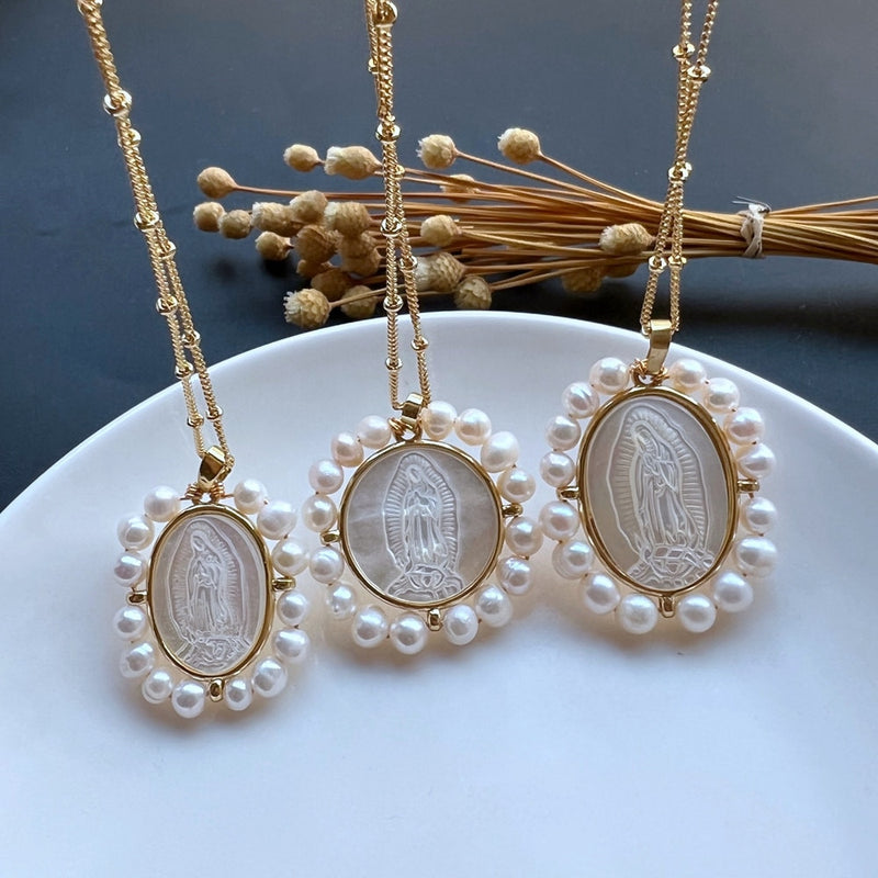 Freshwater Heart and Natural  Pearl Necklace