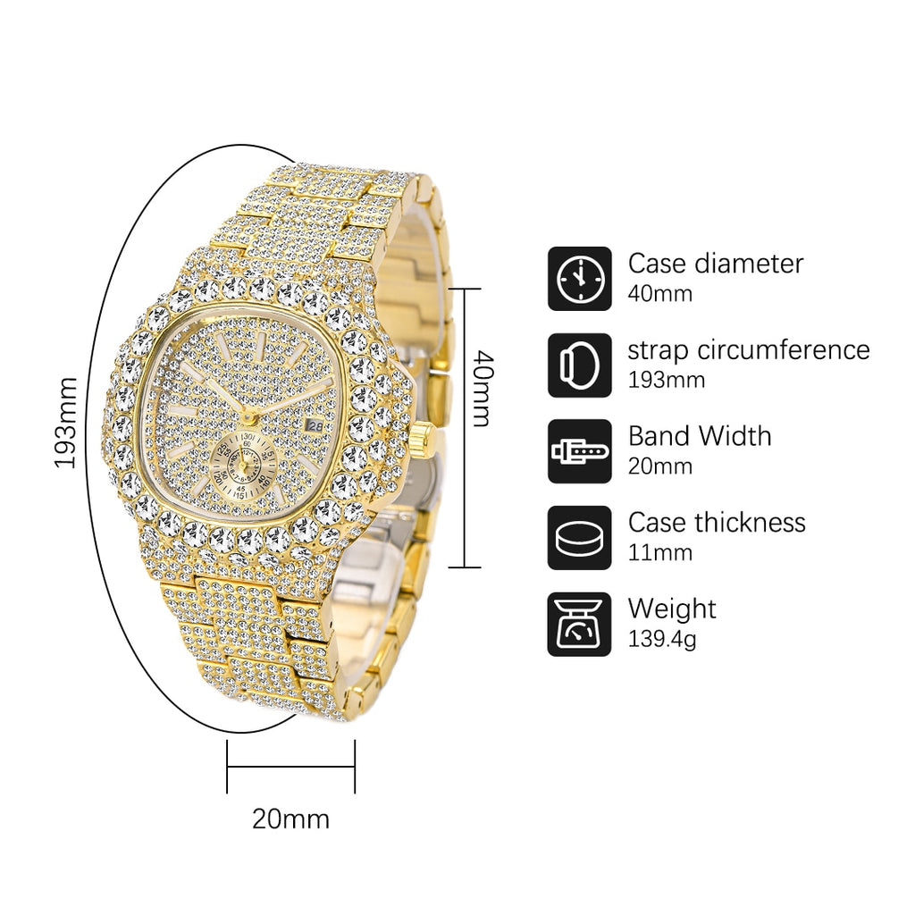 Unisex Iced Out Hip Hop Fashion Gisabe Watches