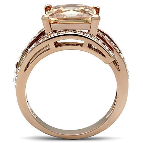 Ion Plating Stainless Steel Rose Gold Ring - The Trendy Accessories Store