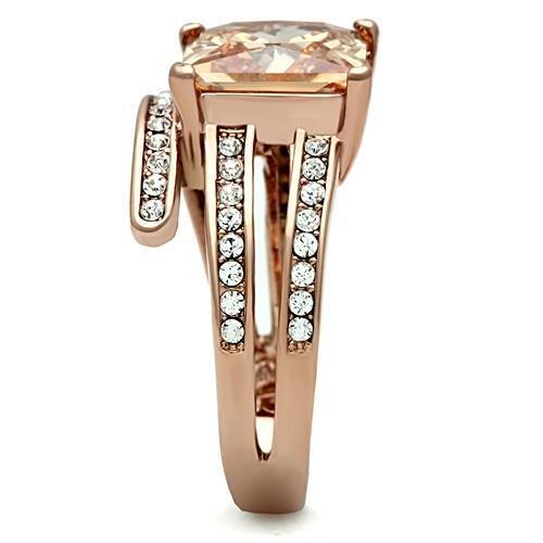Ion Plating Stainless Steel Rose Gold Ring - The Trendy Accessories Store