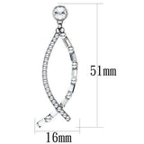 Trendy Classic Stainless Steel Earrings with Clear Crystal - The Trendy Accessories Store