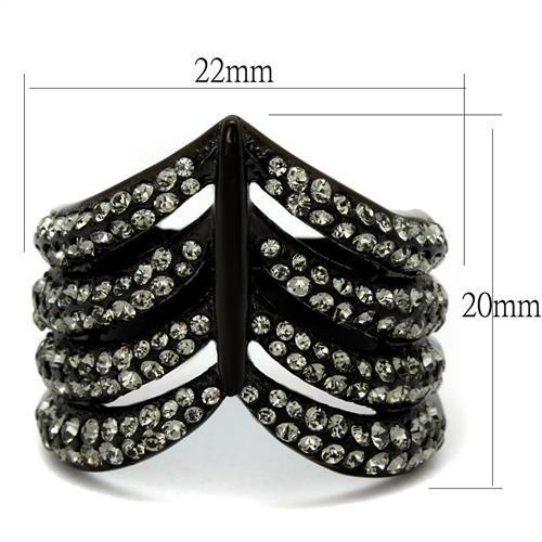 TK2097 IP Black(Ion Plating) Stainless Steel Ring - The Trendy Accessories Store