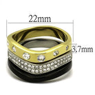 TK2299 IP Gold+ IP Black Stainless Ring - The Trendy Accessories Store
