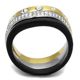 TK2299 IP Gold+ IP Black Stainless Ring - The Trendy Accessories Store