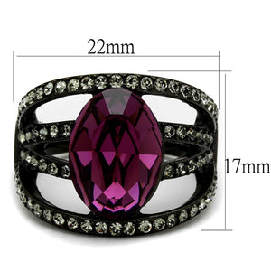 TK2348 IP Black(Ion Plating) Stainless Steel Ring - The Trendy Accessories Store