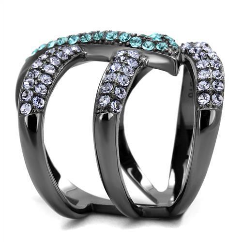 Fancy  Girl Polished Black Stainless Steel Ring - The Trendy Accessories Store