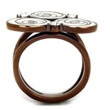 TK2841 IP Coffee light Stainless Steel Ring with - The Trendy Accessories Store