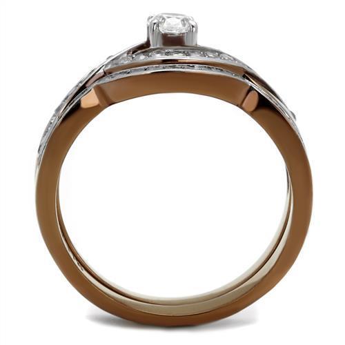 TK2953 Two Tone IP Light Brown (IP Light coffee) Ring - The Trendy Accessories Store