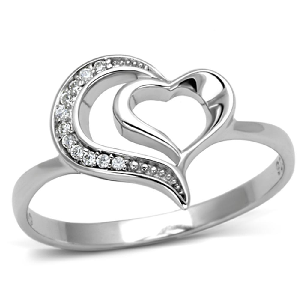 TS093 Rhodium 925 Sterling Silver Ring - The Trendy Accessories Store