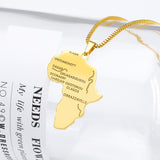 Trendy Hip Hop Africa Map Necklace Stainless Steel - The Trendy Accessories Store