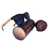 Zebrawood Sunglasses, Stars and Bars With Wooden Case, Polarized, - The Trendy Accessories Store