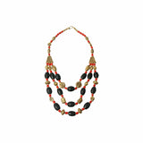 Black Bead Tribal Necklace - The Trendy Accessories Store