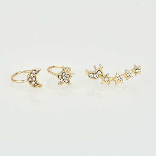 Moon & Star Earring and Cuff Set - The Trendy Accessories Store