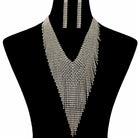 Rhinestone Fringe Necklace Set - The Trendy Accessories Store