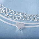 Bohemian Silver Heart Multi Chain Anklet Ankle Bracelet - The Trendy Accessories Store