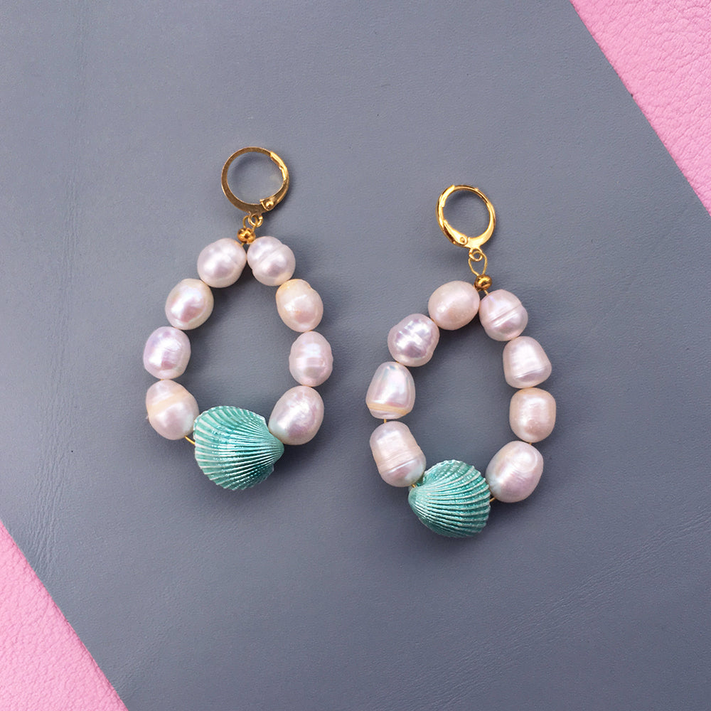 Candy theme Shell Pearl Earrings - The Trendy Accessories Store