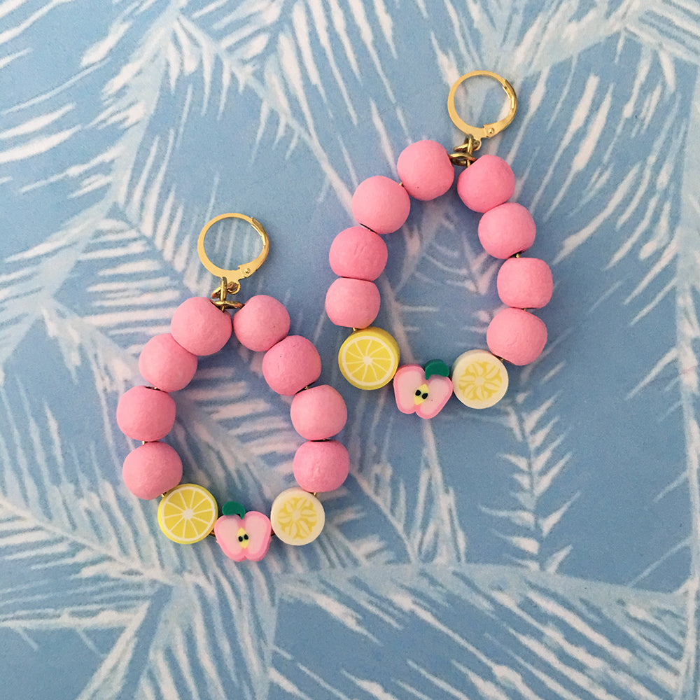 Juicy Blue and Pink Fruit Earrings - The Trendy Accessories Store