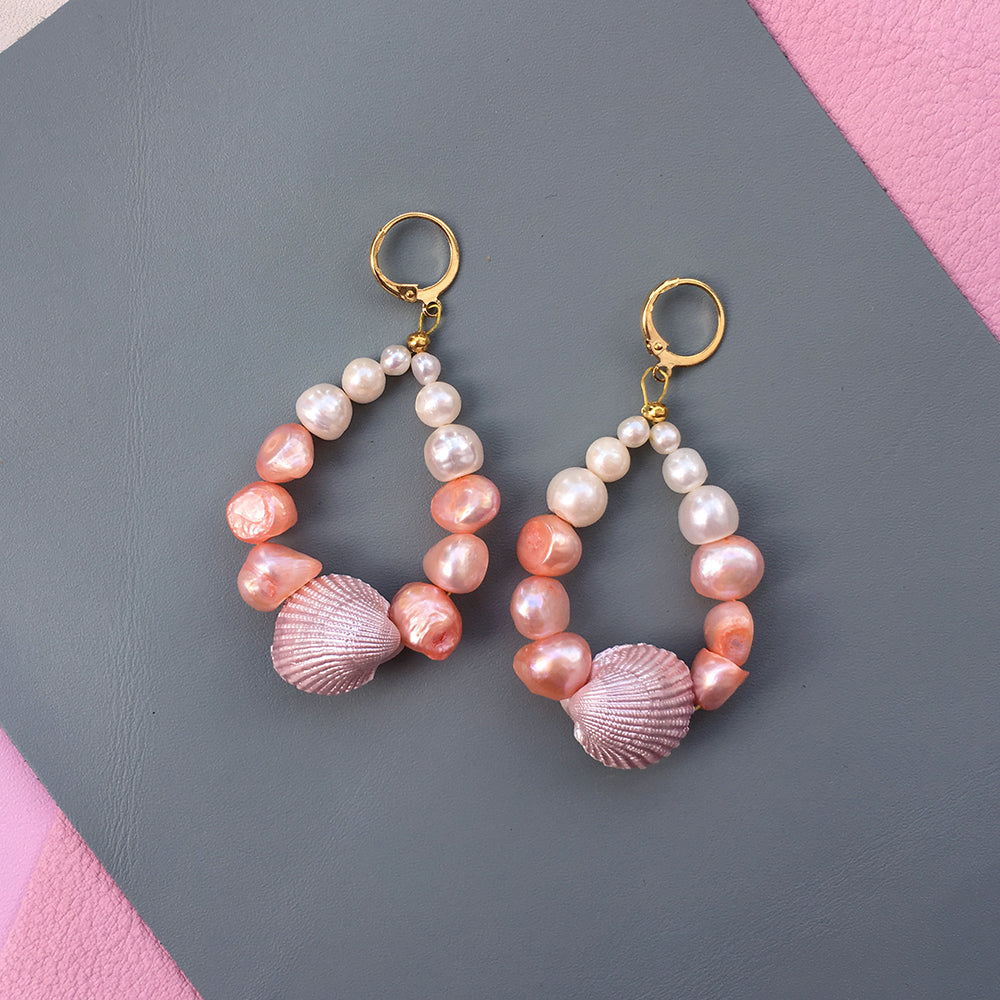 Candy theme Shell Pearl Earrings - The Trendy Accessories Store