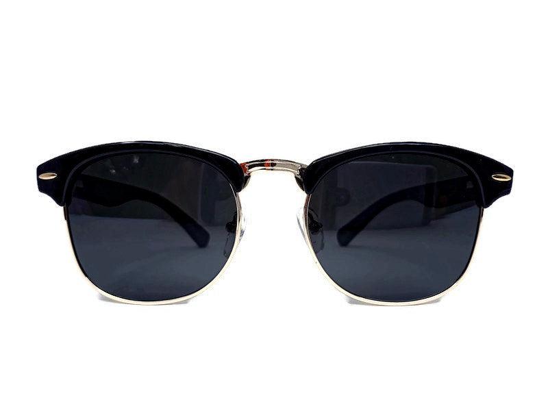 Midnight Black Bamboo Club Sunglasses, Polarized, HandCrafted - The Trendy Accessories Store