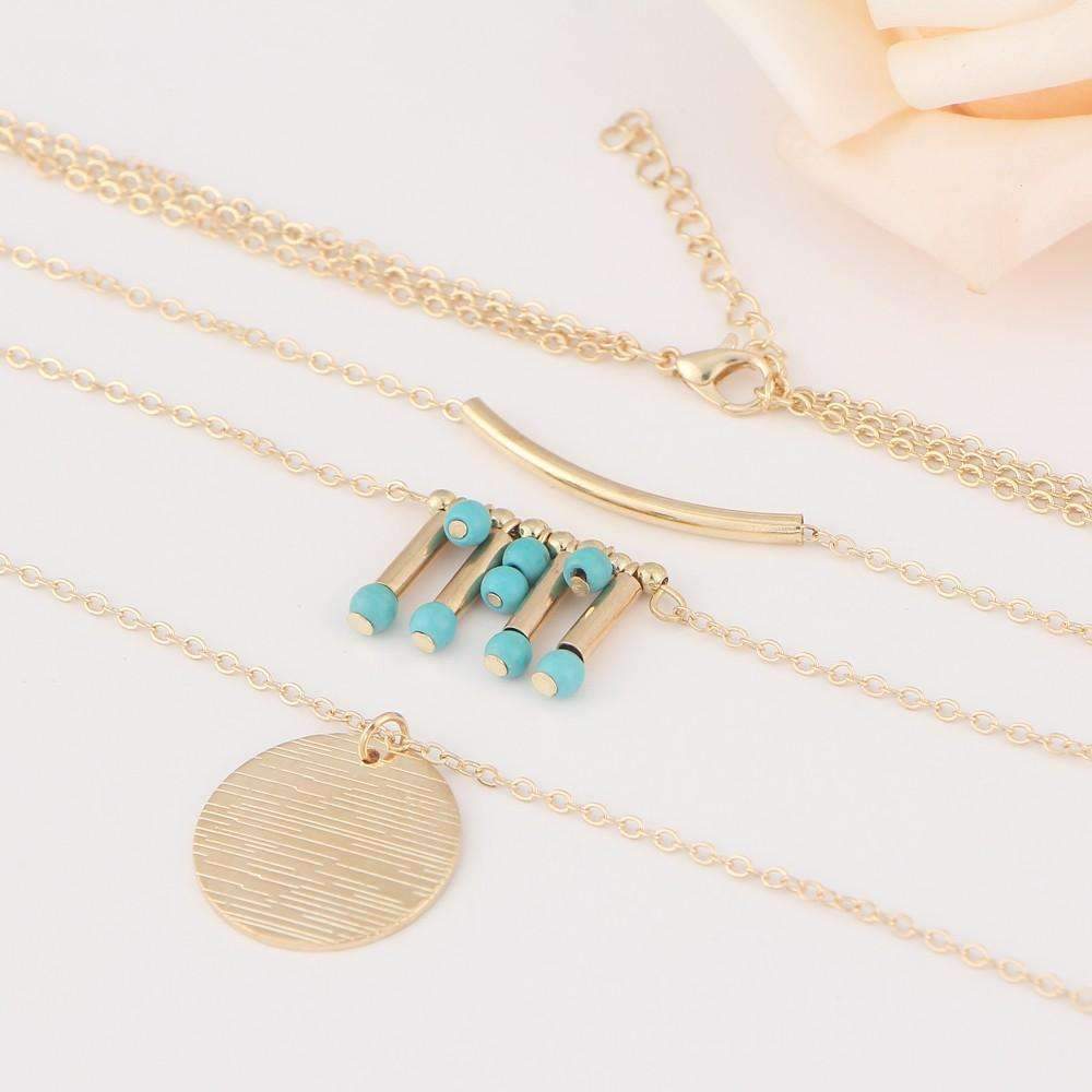 Turquoise Multilayer Necklace - The Trendy Accessories Store
