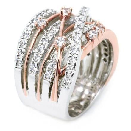 Crystal Crossover Ring - The Trendy Accessories Store