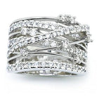 Crystal Crossover Ring - The Trendy Accessories Store
