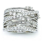 Crystal Crossover Ring - The Trendy Accessories Store