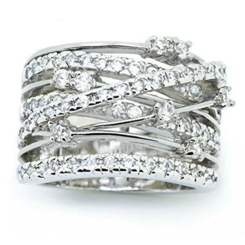 Crystal Crossover Ring - The Trendy Accessories Store