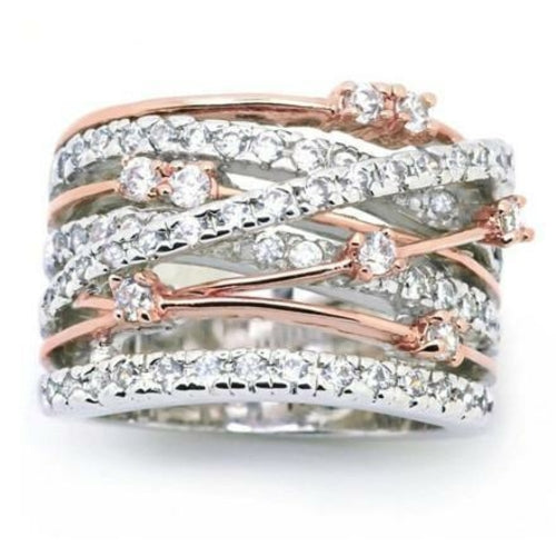 Crystal Crossover Ring - The Trendy Accessories Store
