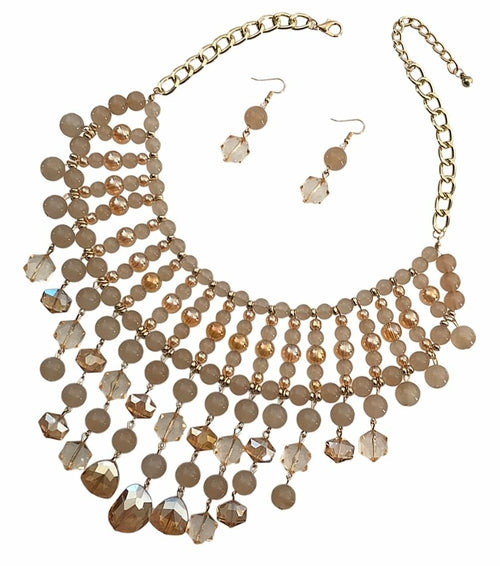 Heavy Rich Glass Bead Necklace Set - The Trendy Accessories Store