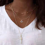 All Seeing Eye Multilayer Necklace - The Trendy Accessories Store