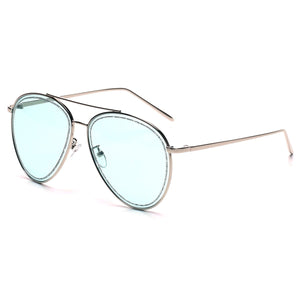 Blue Glitter Aviator Sunglasses - The Trendy Accessories Store
