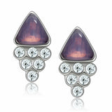 LO1979 - Rhodium White Metal Earrings with Top Grade Crystal  in Clear