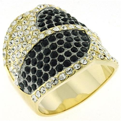 LOA607 Gold & Brush Brass Ring with Top Grade - The Trendy Accessories Store