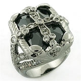 LOA708 Rhodium + Ruthenium Brass Ring with AAA - The Trendy Accessories Store