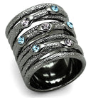 LOA883 Ruthenium Brass Ring with Top Grade Crystal - The Trendy Accessories Store