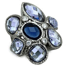 LOA906 Ruthenium Brass Ring with Synthetic - The Trendy Accessories Store