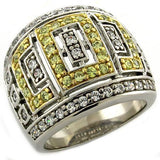 LOAS1043 Gold+Rhodium 925 Sterling Silver Ring