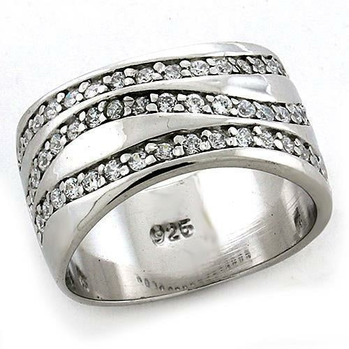 LOAS1178 Rhodium 925 Sterling Silver Ring with AAA - The Trendy Accessories Store