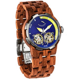 Men's Dual Wheel Automatic Kosso Wood Watch - For High End Watch - The Trendy Accessories Store