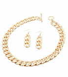 Toggle Chain Necklace Set - Heavy!  Weighs 7 oz - The Trendy Accessories Store